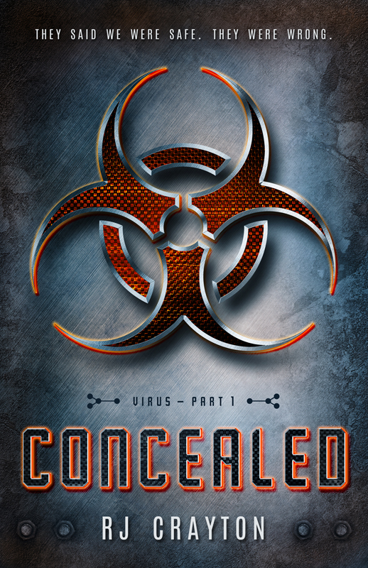Concealed cover - biohazard symbol on blue background